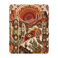 Southwestern Geometric Desert Sherpa Fleece Blanket Boho Cactus Throw