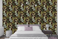 Baroque Green Acanthus Peel and Stick Wallpaper Dark Bedroom Wall Decal