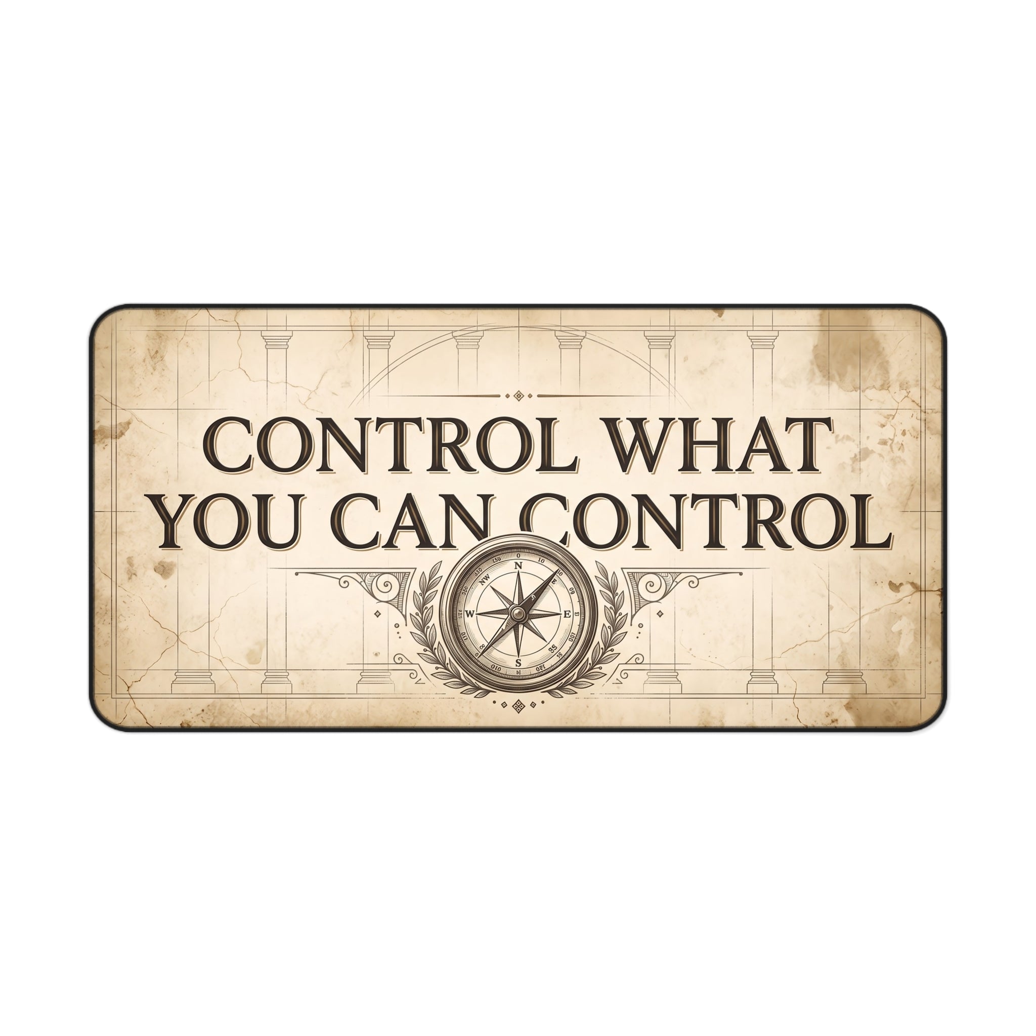 Vintage Stoic Quote Desk Mat "Control What You Can Control" Office Pad