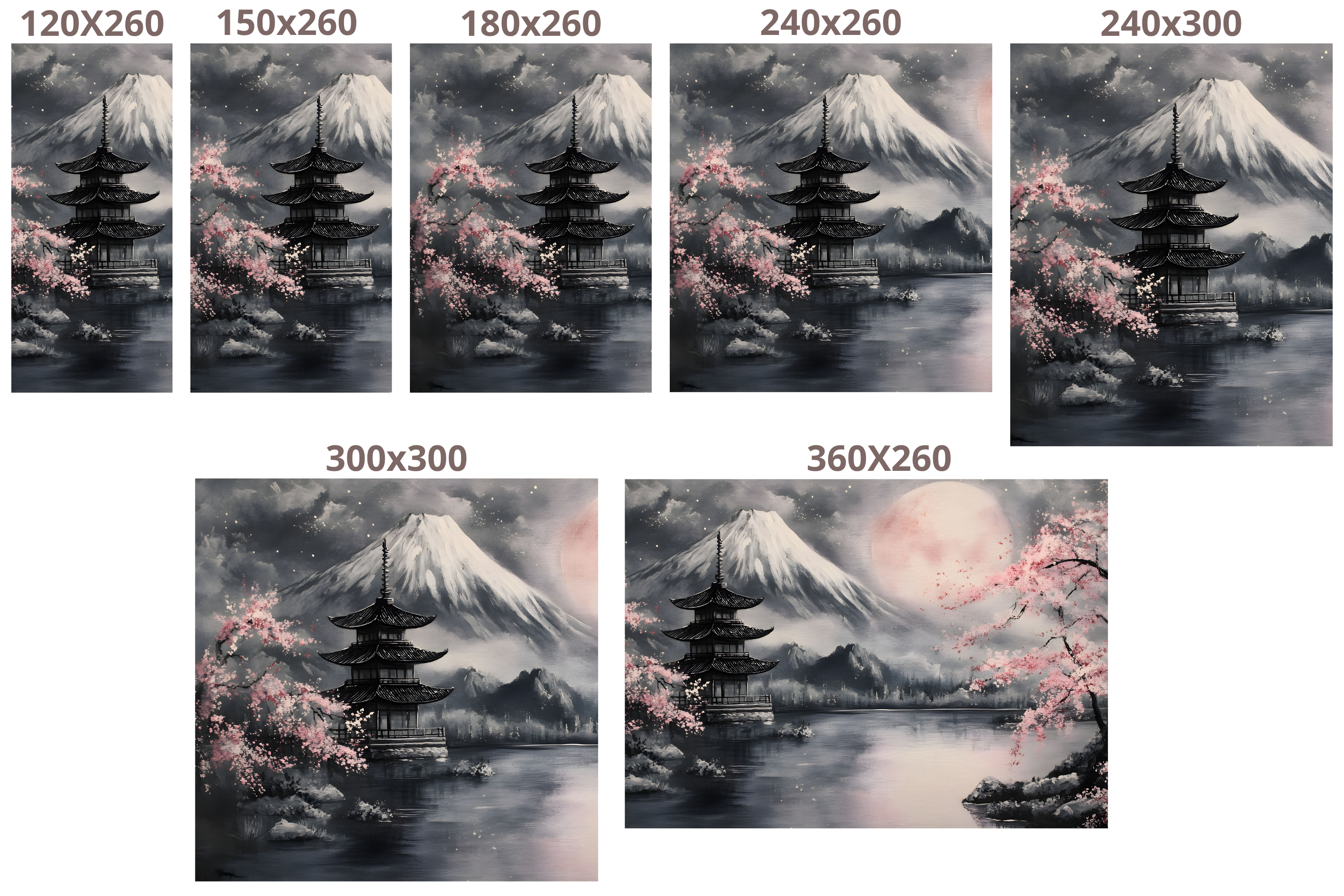 Japanese Cherry Blossom Wall Mural Mount Fuji Peel and Stick Wallpaper