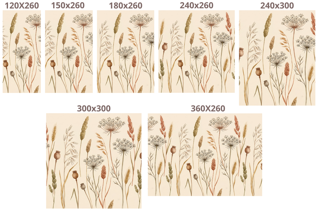 Terracotta Botanical Wall Mural Dried Wildflower Boho Peel and Stick Wallpaper