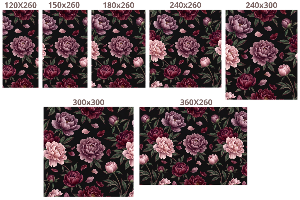 Dark Floral Peony Wallpaper Black Burgundy Gothic Peel and Stick