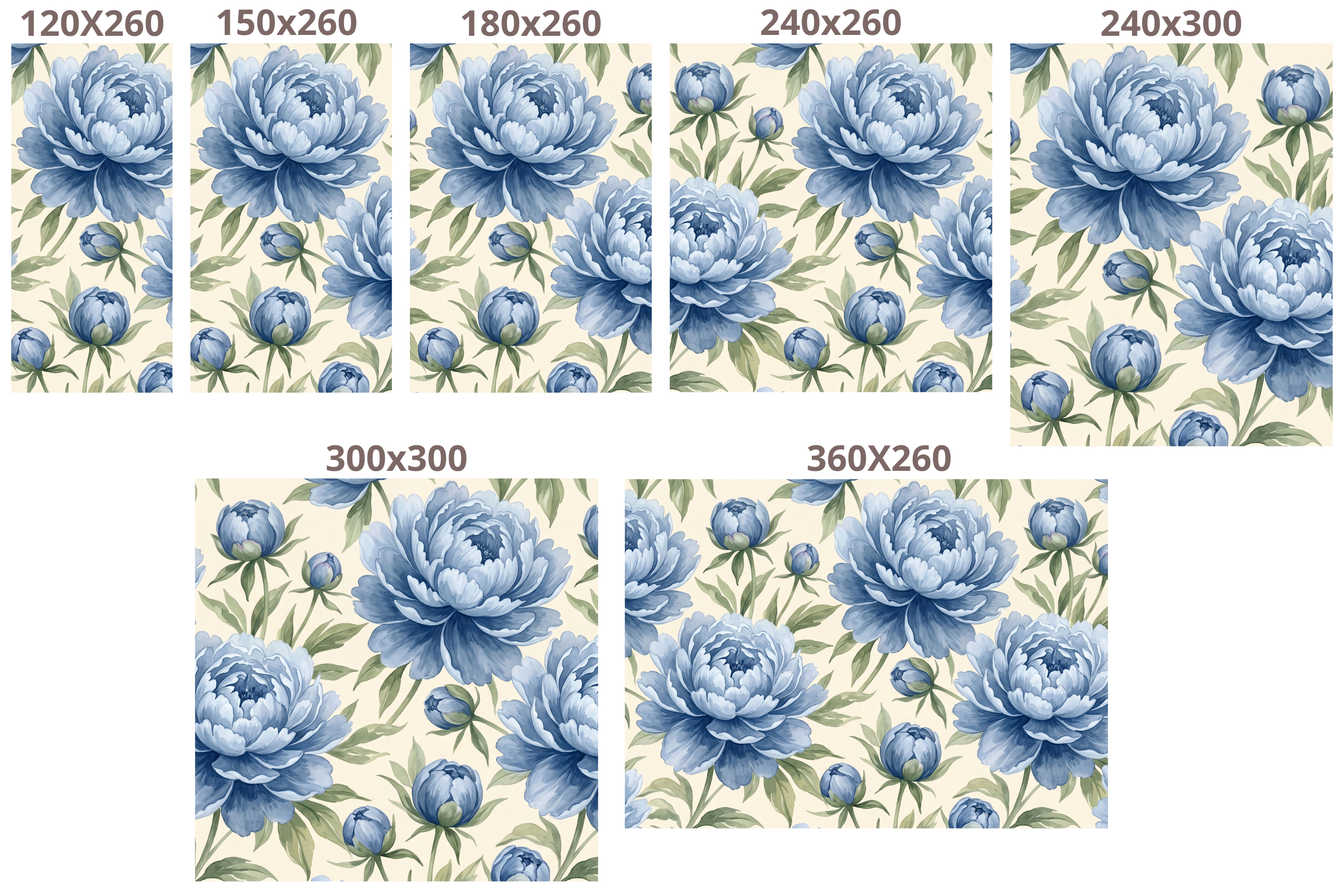 Blue Peony Wallpaper Floral Watercolour Chinoiserie Peel and Stick