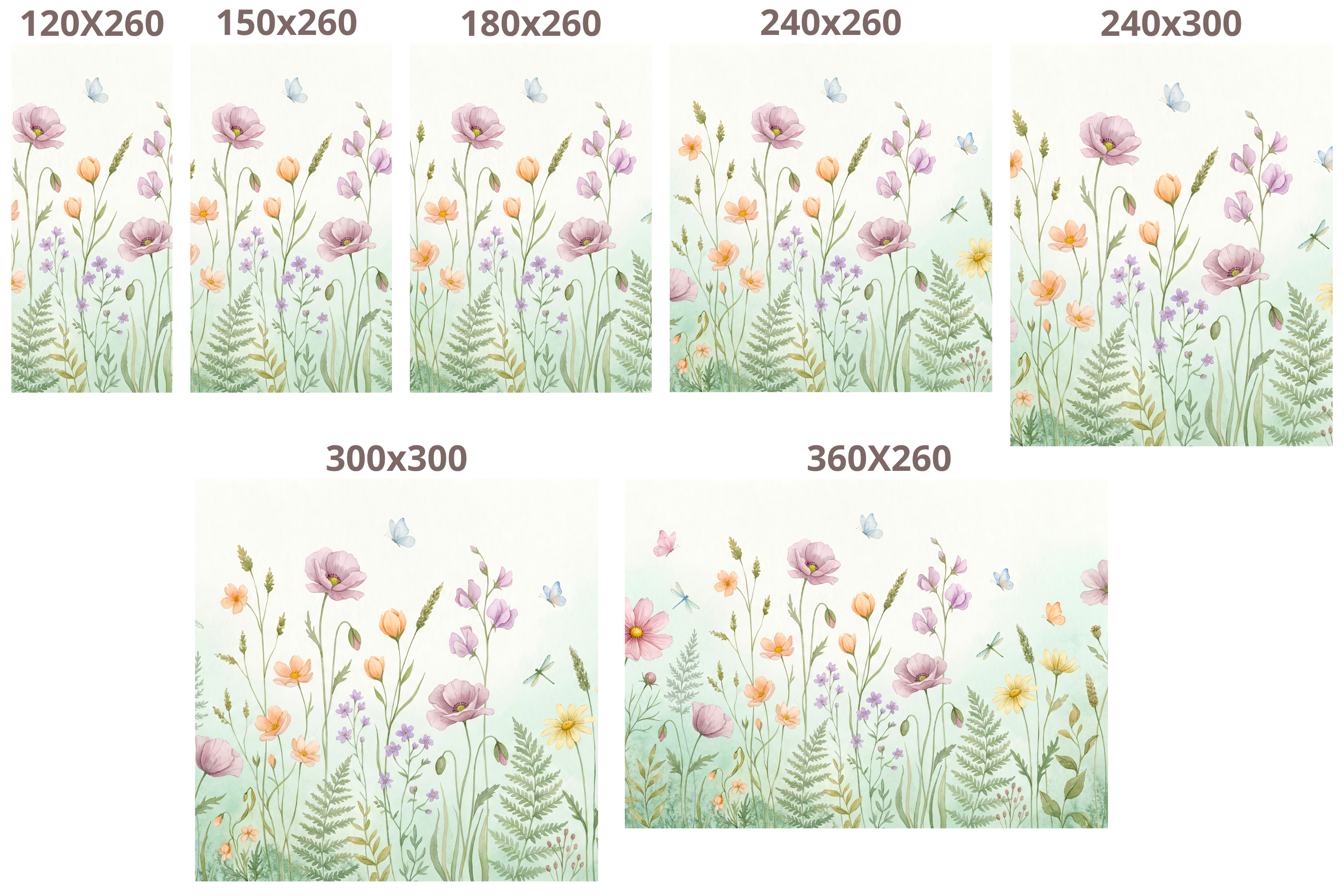Wildflower Meadow Wall Mural | Watercolour Pastel Floral Peel and Stick Nursery Wallpaper