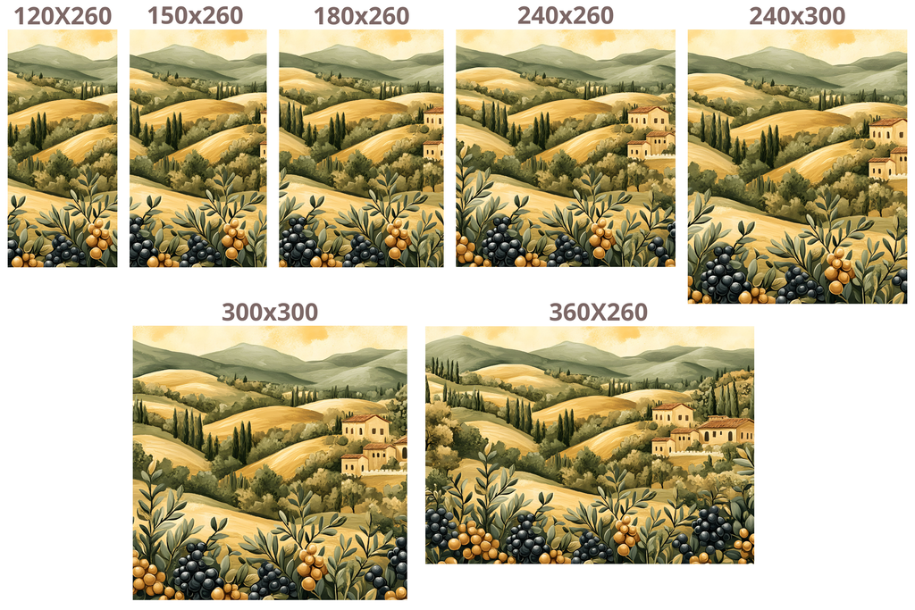 Tuscan Landscape Wall Mural | Italian Countryside Olive Grove Scenic Design