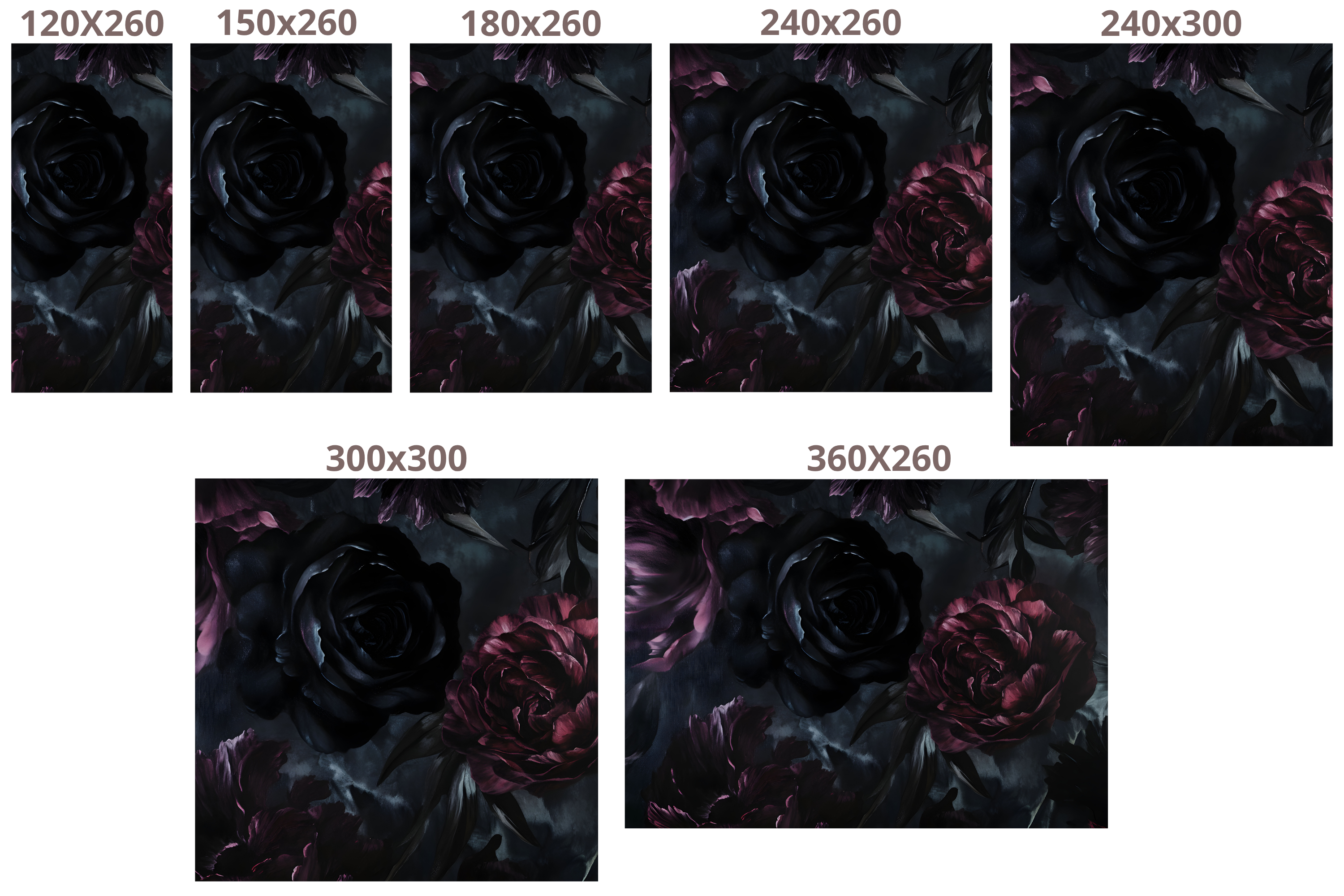 Dark Floral Wallpaper Wall Mural | Moody Gothic Black Rose Peony Design