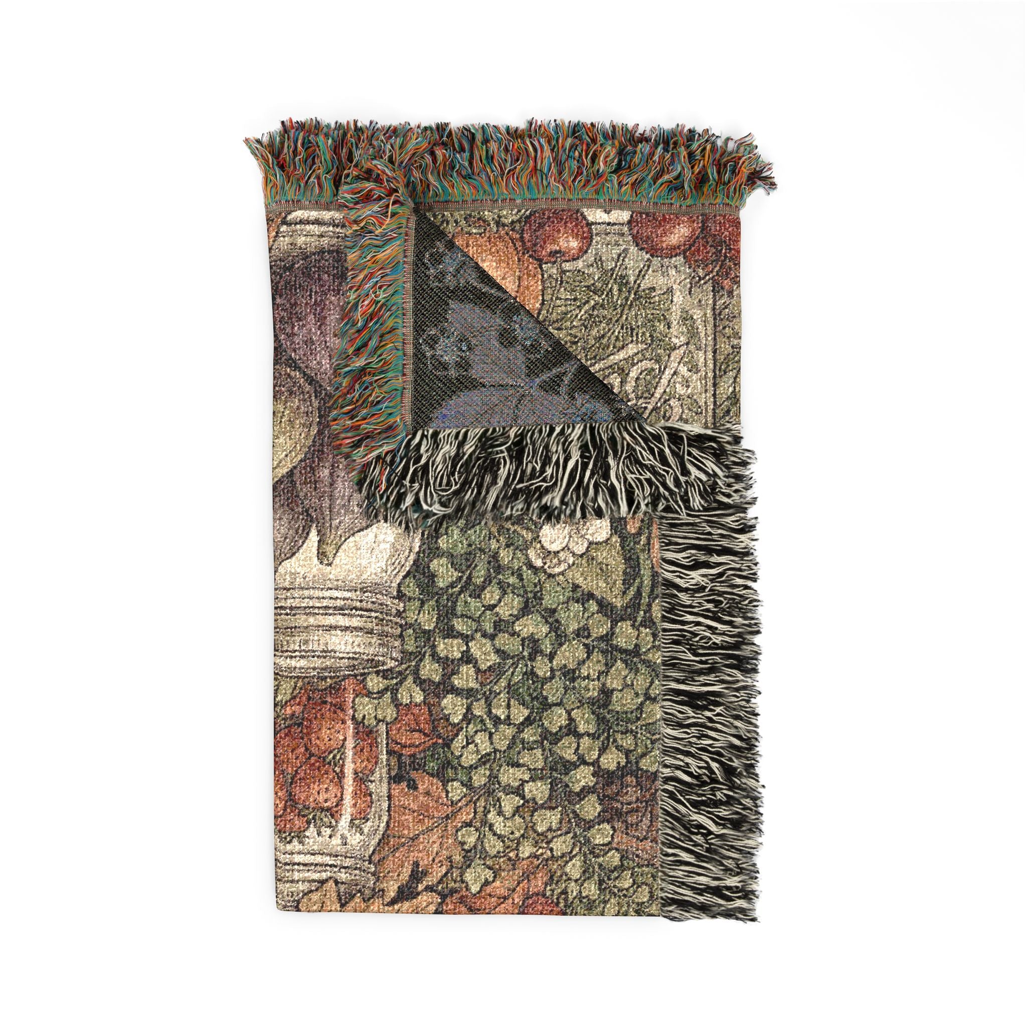 Vintage Harvest Mason Jar Woven Throw Blanket Cottagecore Botanical Tapestry