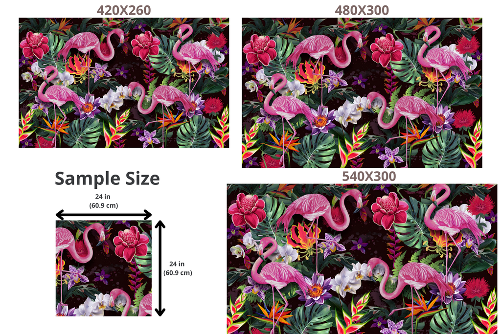 Pink Flamingo Tropical Jungle Wall Mural | Bold Maximalist Botanical Peel and Stick Wallpaper