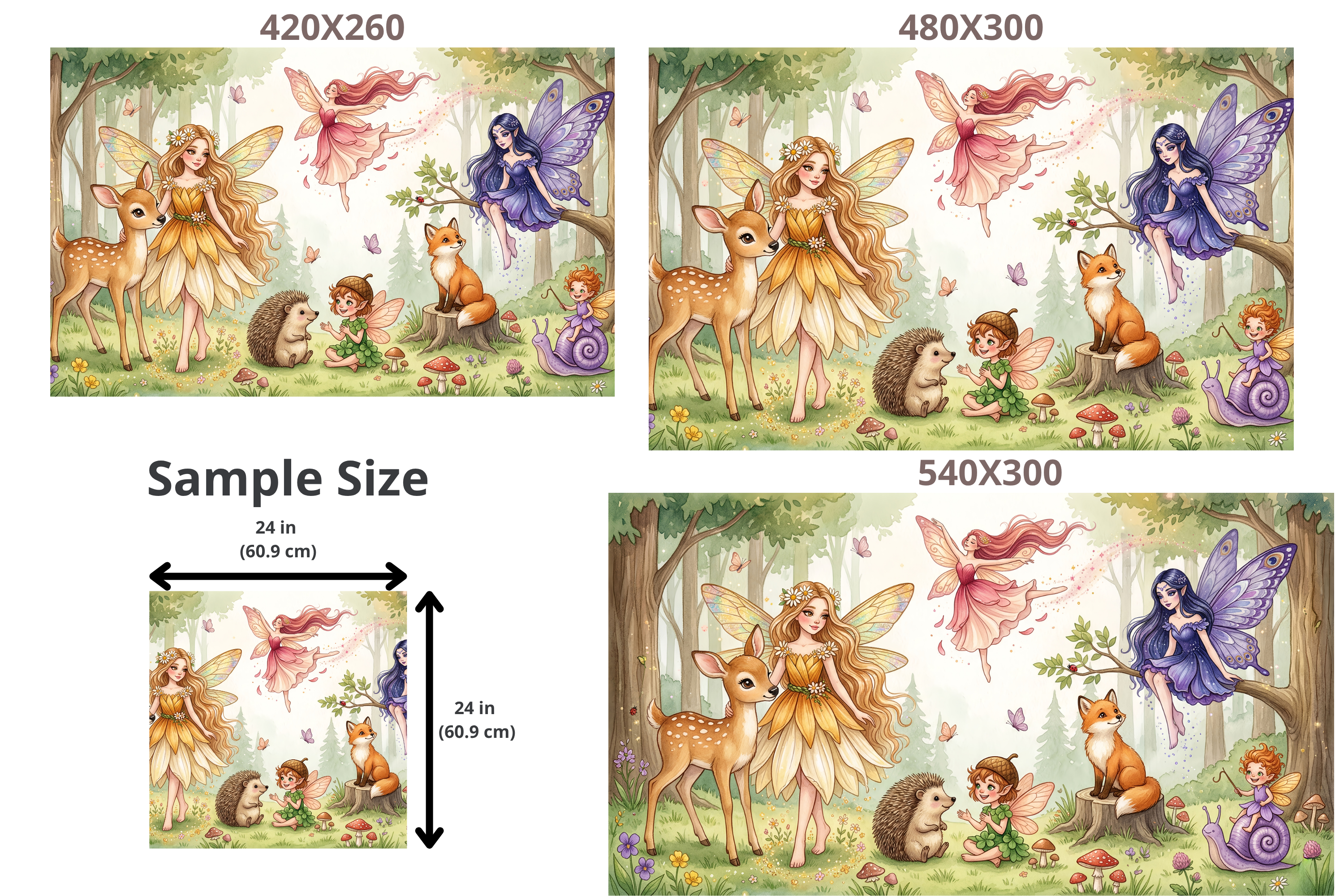 Enchanted Forest Fairy Wall Mural Woodland Girls Nursery