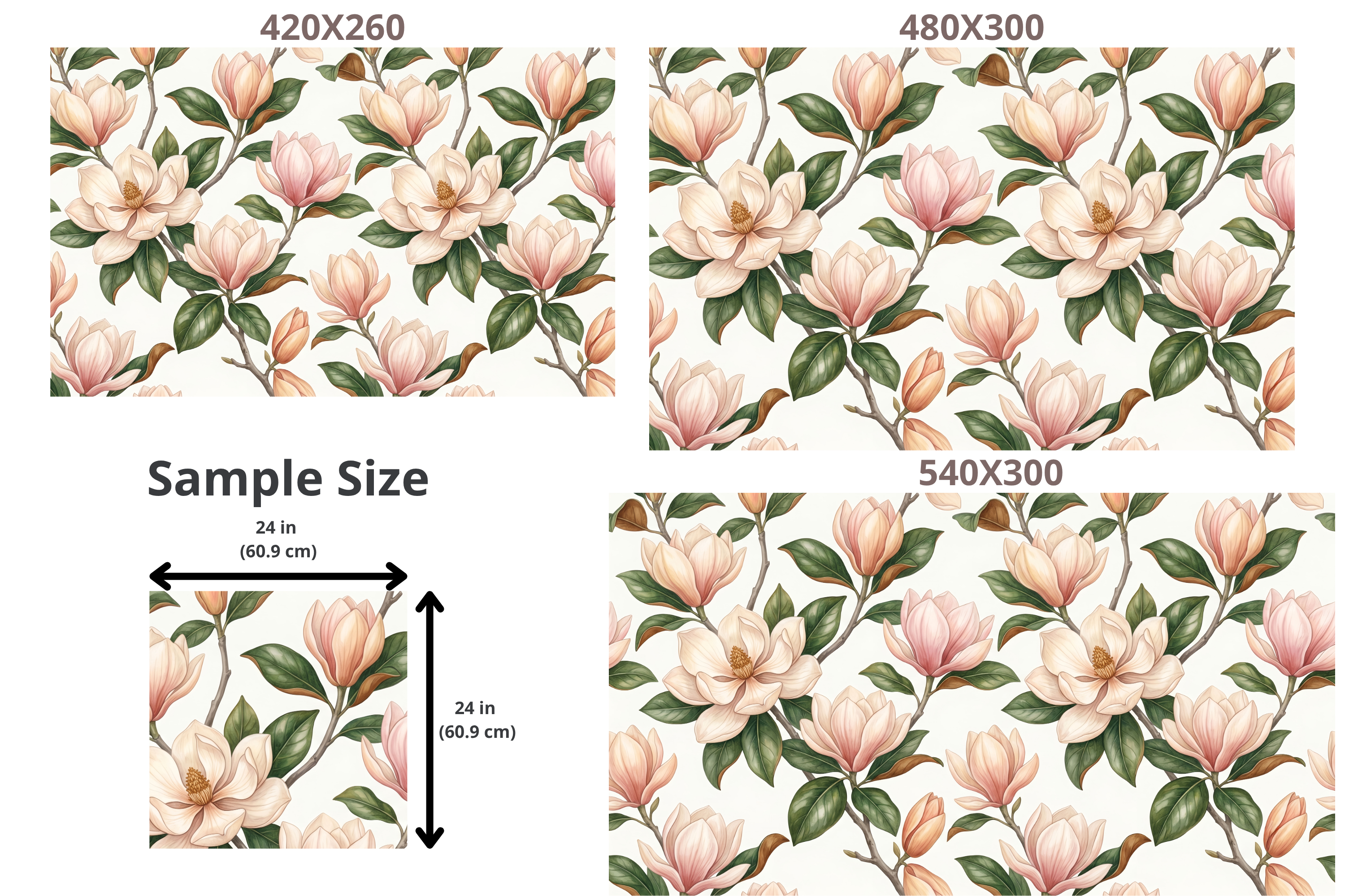 Pink Magnolia Floral Wallpaper Premium Peel and Stick, Romantic Bedroom & Nursery Wall Decor