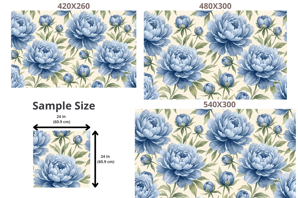 Blue Peony Wallpaper Floral Watercolour Chinoiserie Peel and Stick
