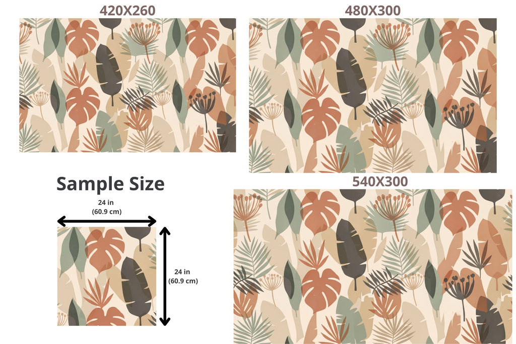 Boho Tropical Leaf Wallpaper Terracotta Sage Neutral Peel and Stick