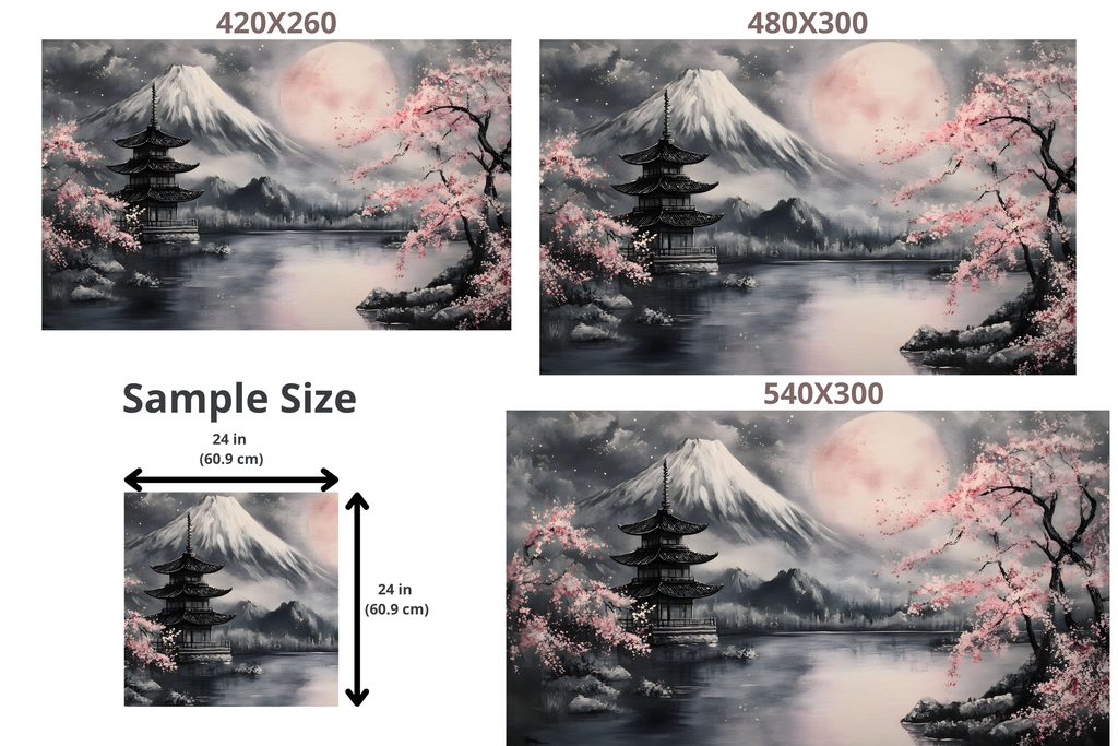 Japanese Cherry Blossom Wall Mural Mount Fuji Peel and Stick Wallpaper