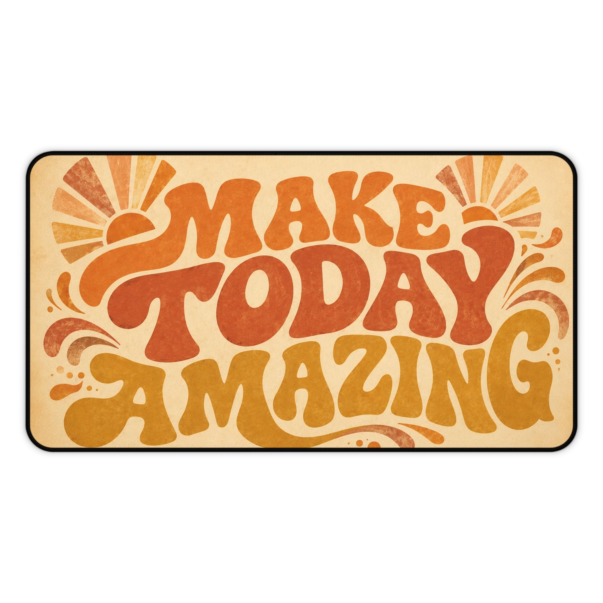 Retro Motivational Desk Mat "Make Today Amazing" Vintage Art Print Productivity Workspace Decor