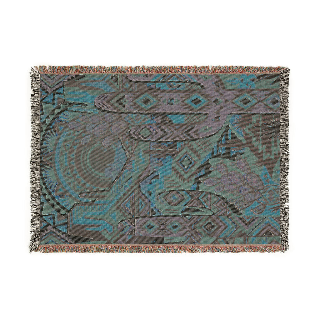 Southwestern Geometric Desert Woven Throw Blanket Boho Cactus Tapestry