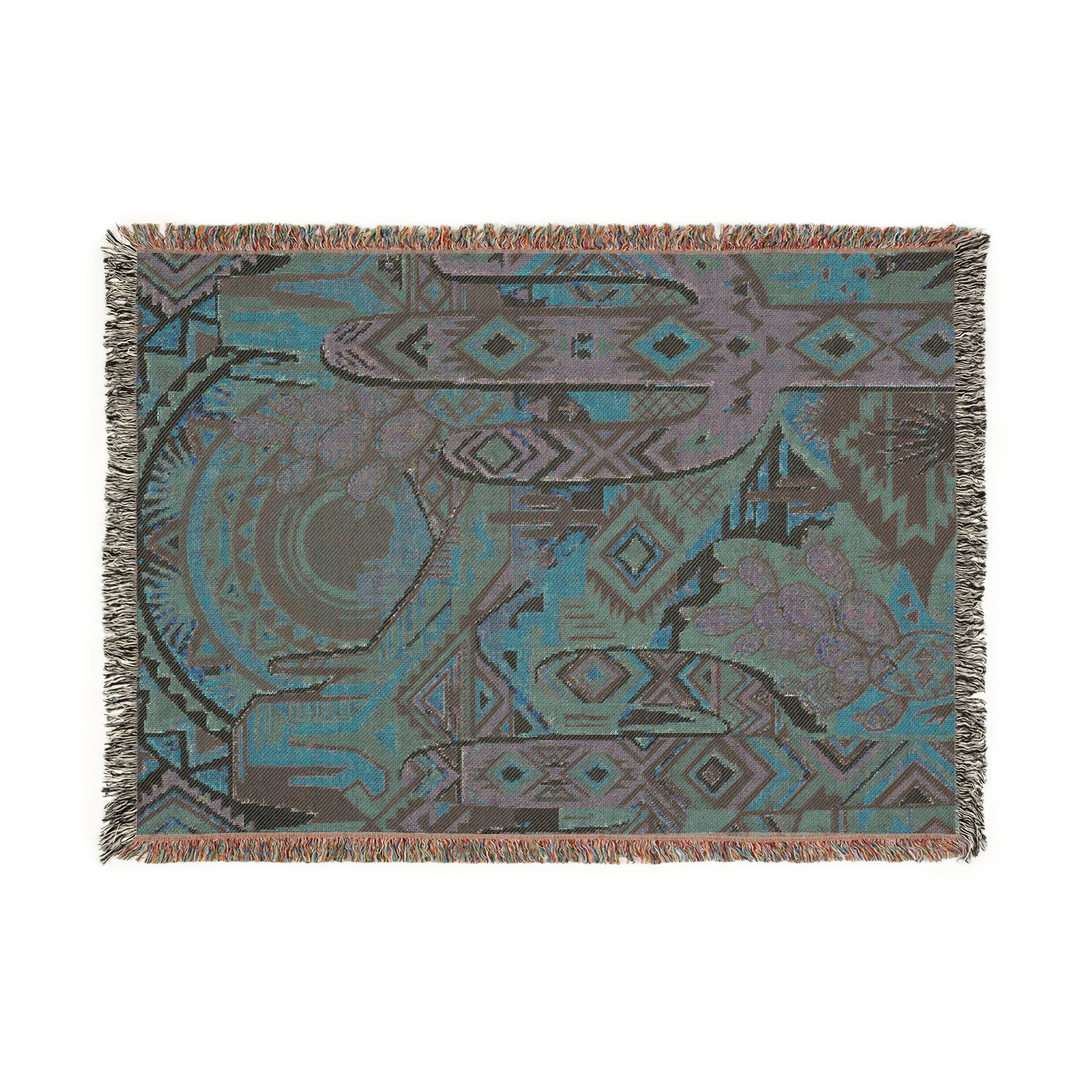 Southwestern Geometric Desert Woven Throw Blanket Boho Cactus Tapestry
