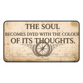 Stoic Philosophy Desk Mat Marcus Aurelius Quote & Vintage Compass Art Office Pad