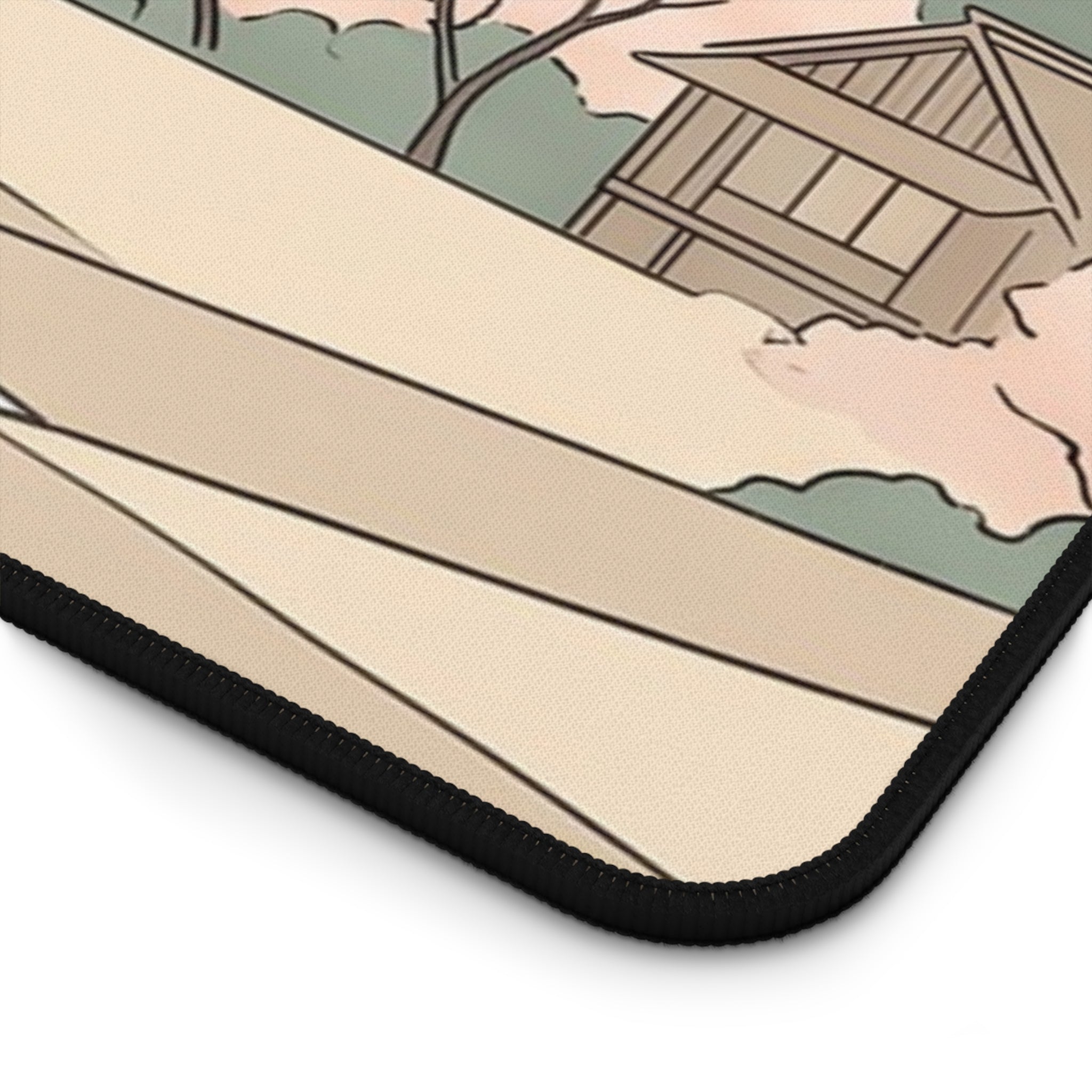Japanese Aesthetic Mount Fuji Desk Mat Cherry Blossom Sakura Art Workspace Pad