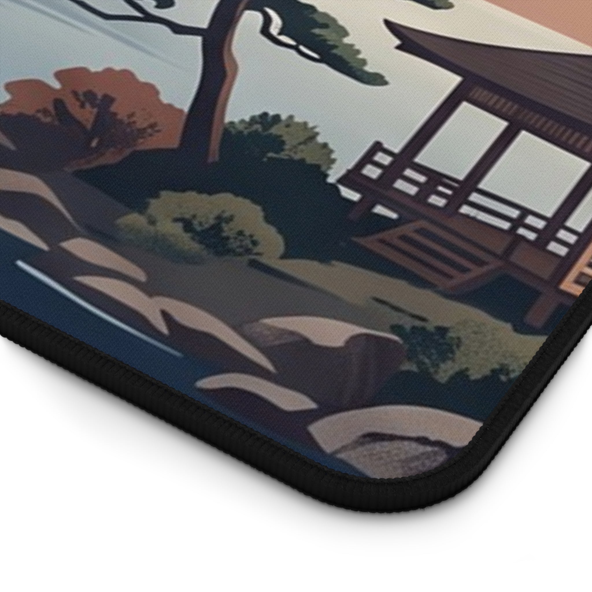 Vintage Mount Fuji Desk Mat Serene Japanese Landscape & Sakura Art Pad