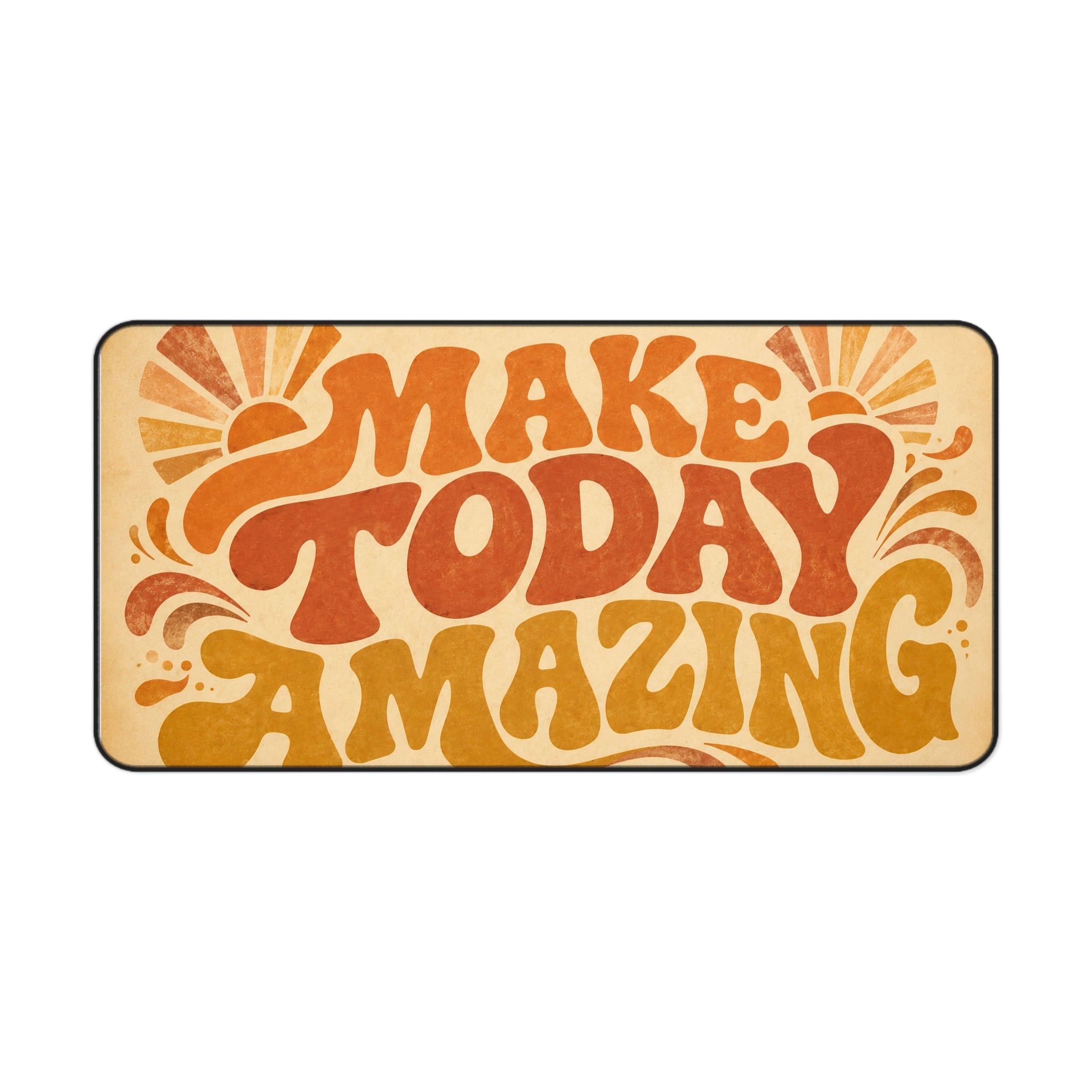 Retro Motivational Desk Mat "Make Today Amazing" Vintage Art Print Productivity Workspace Decor