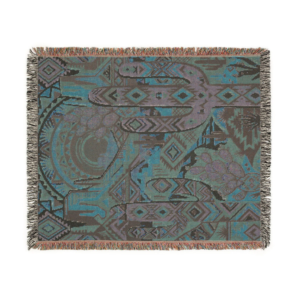 Southwestern Geometric Desert Woven Throw Blanket Boho Cactus Tapestry