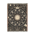 Vintage Esoteric Zodiac Woven Throw Blanket Sacred Geometry Tapestry