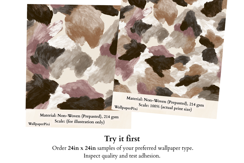 Abstract Painterly Cow Print Wallpaper Contemporary Earthy Brushstroke Wall Mural