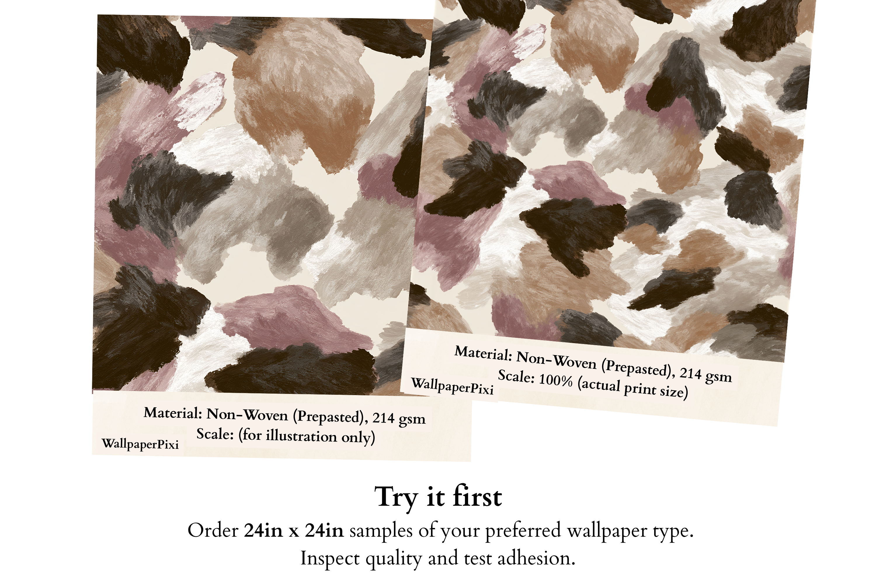 Abstract Painterly Cow Print Wallpaper Contemporary Earthy Brushstroke Wall Mural