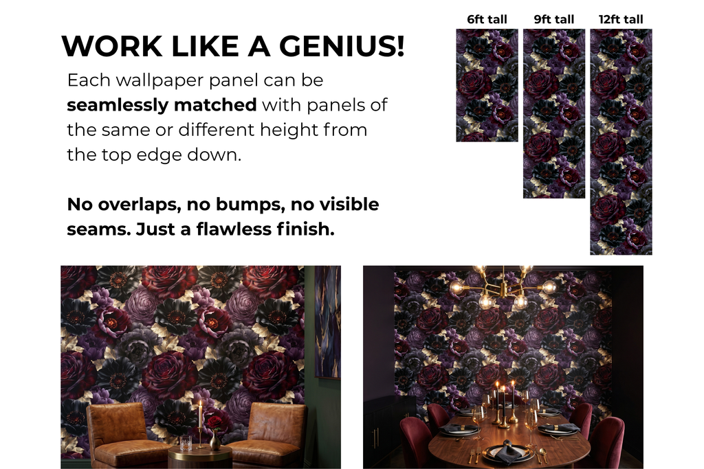Dark Floral Wallpaper Gothic Rose Peony Moody Bedroom