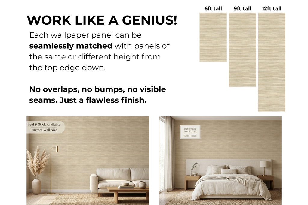 Natural Grasscloth Texture Wallpaper | Woven Jute Effect
