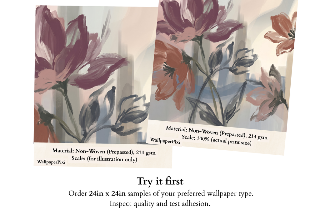 Abstract Painterly Floral Wallpaper – Modern Impressionist Botanical Wall Mural