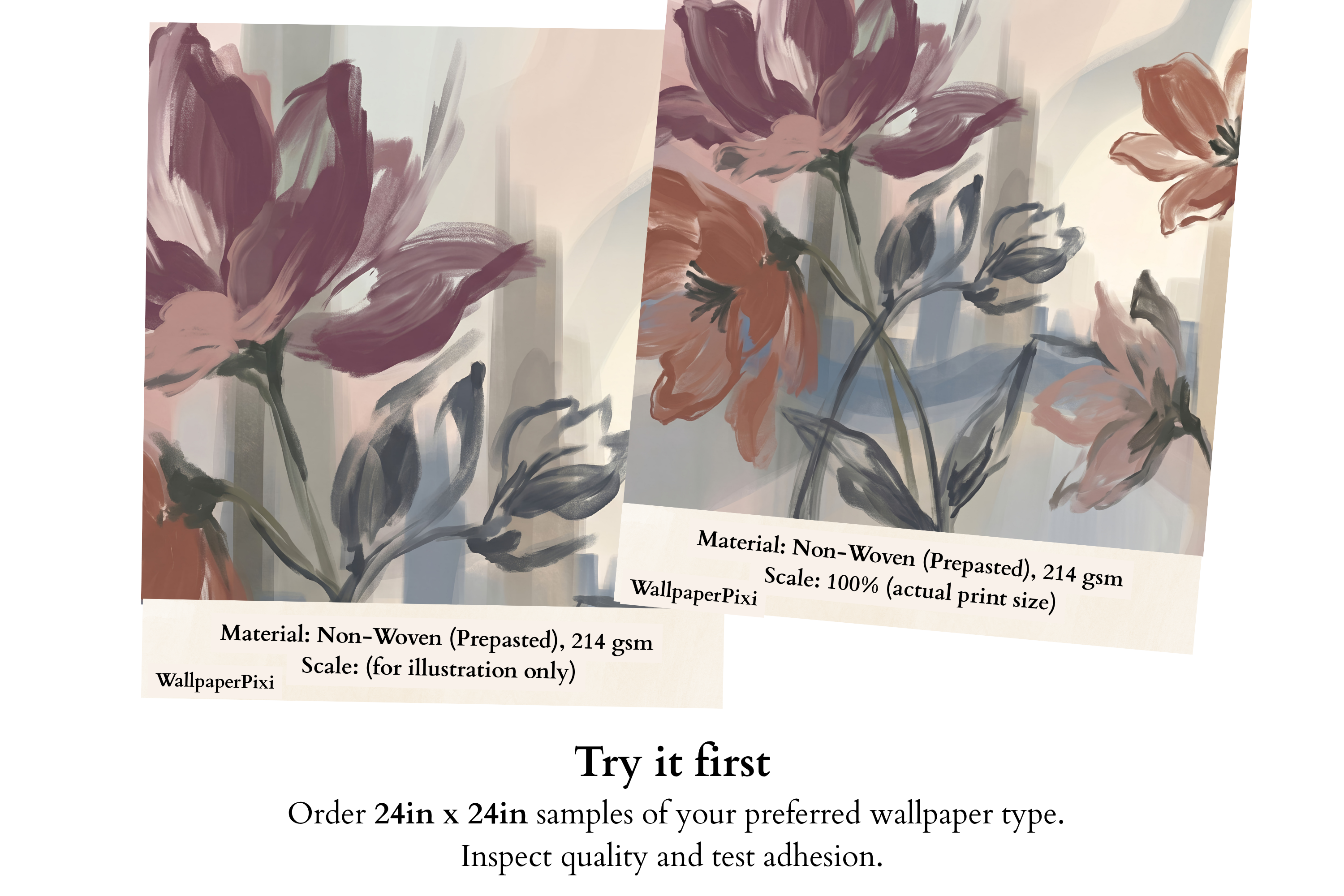 Abstract Painterly Floral Wallpaper – Modern Impressionist Botanical Wall Mural