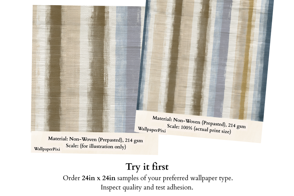 Modern Farmhouse Hand-Painted Stripe Wallpaper Coastal Rustic Textured Striped Wall Mural