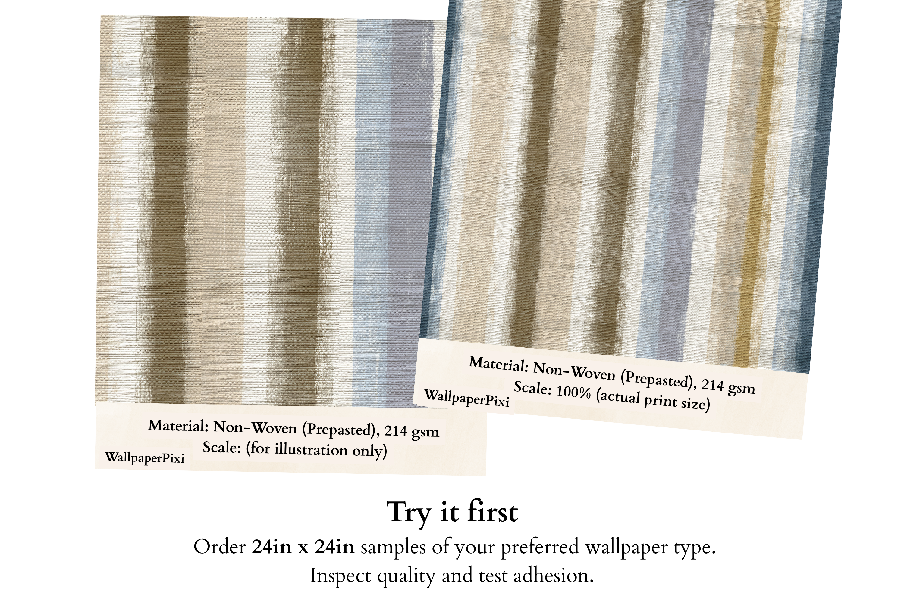Modern Farmhouse Hand-Painted Stripe Wallpaper Coastal Rustic Textured Striped Wall Mural