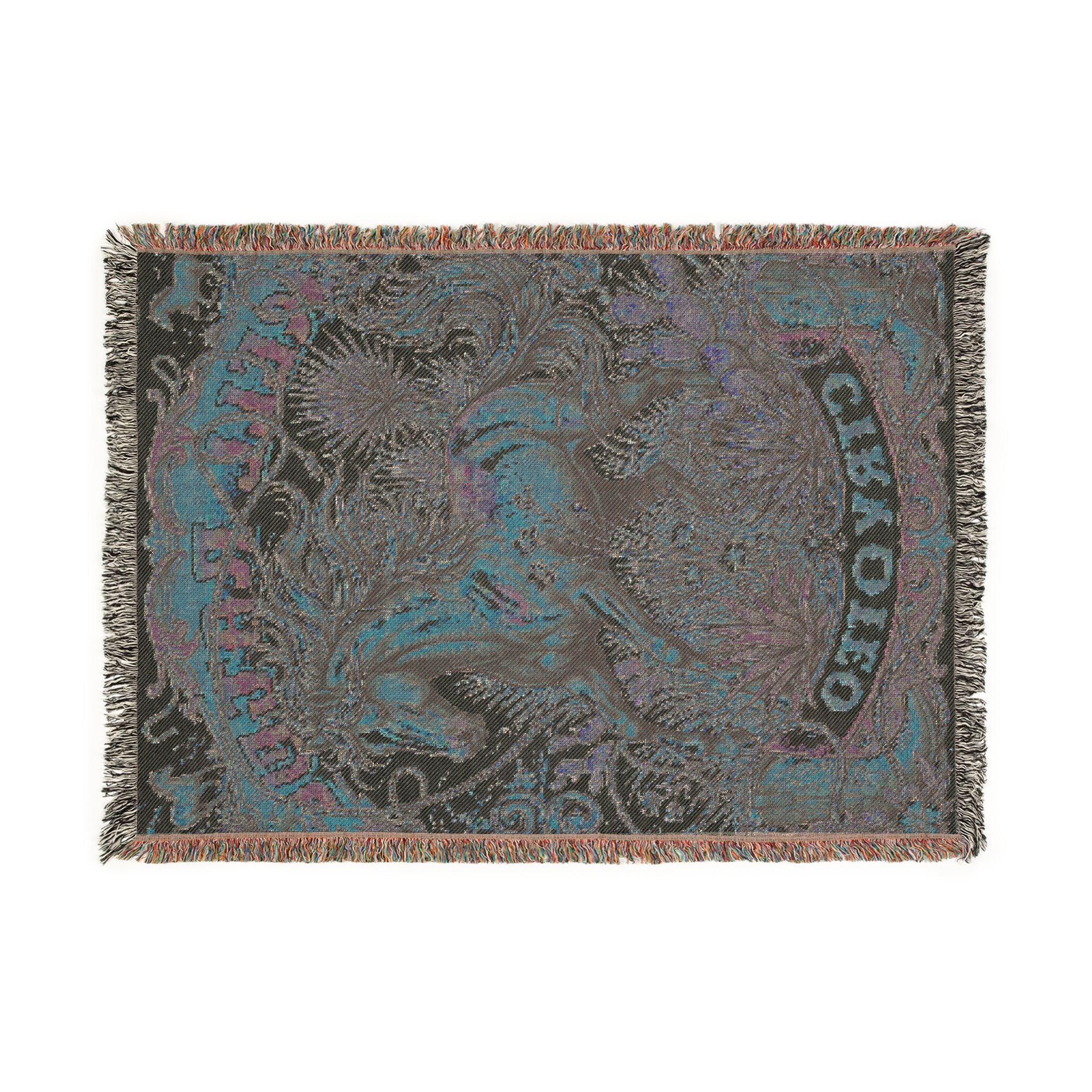 Vintage Western Wild Horse Woven Throw Blanket Southwestern Cowboy Tapestry
