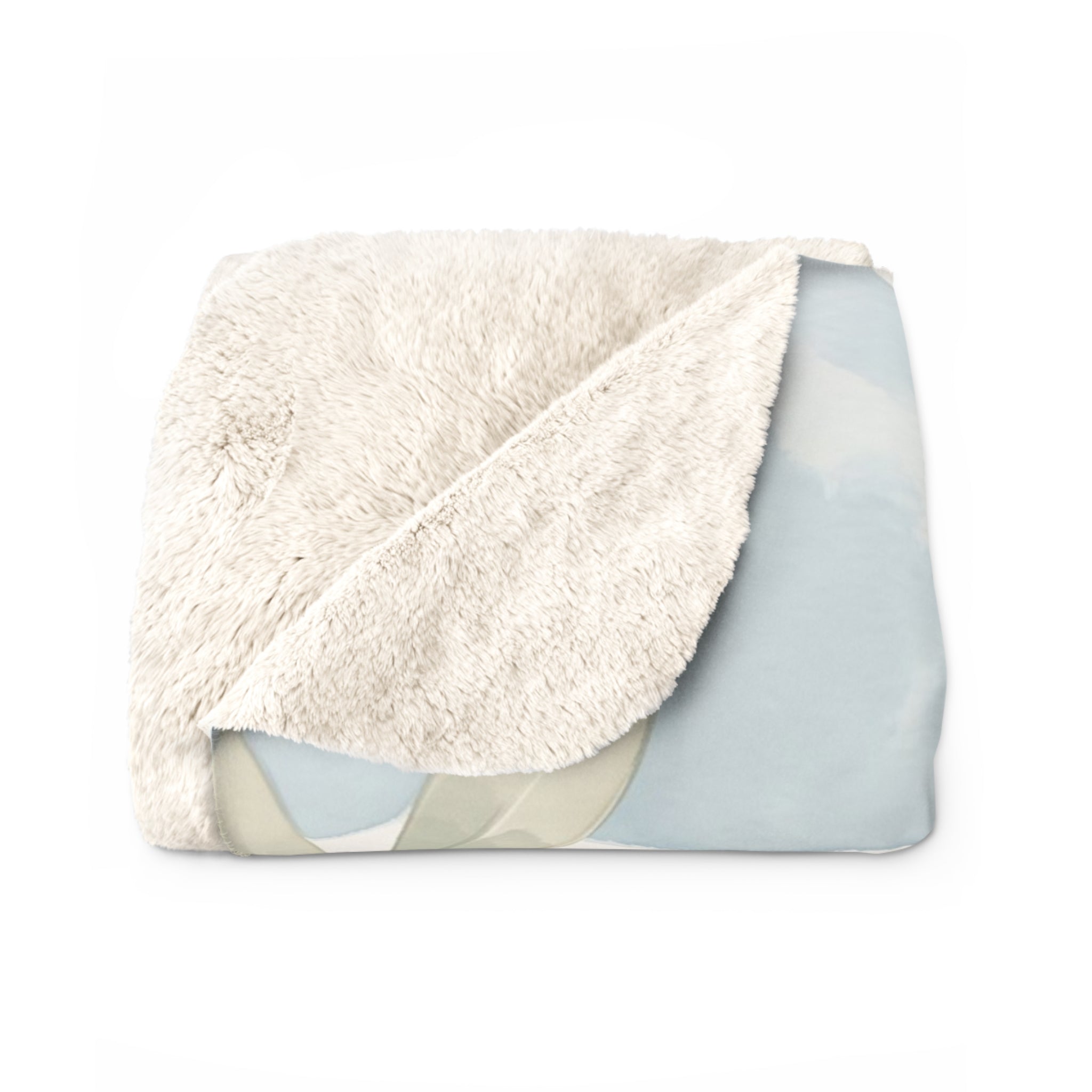 Watercolor Rainy Day Duckling Sherpa Fleece Blanket Cute Spring Marshmallow Throw