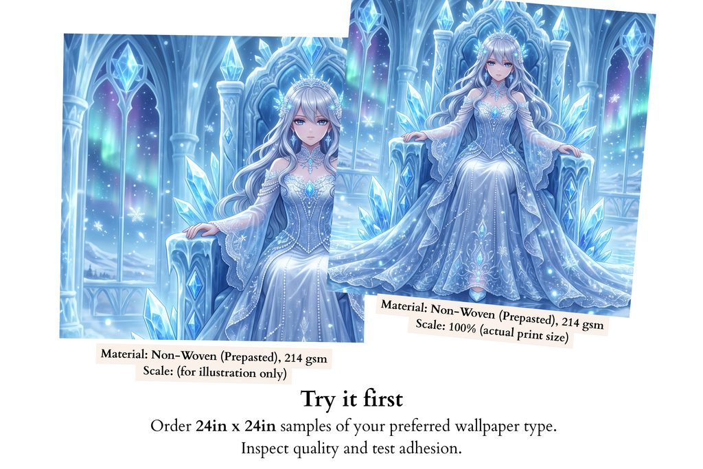Anime Ice Queen Crystal Palace Mural Majestic Winter Fantasy Wallpaper