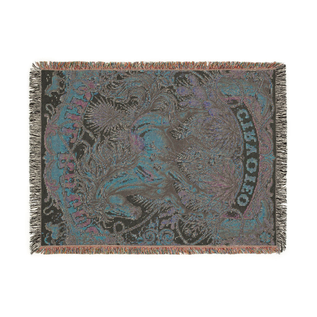 Vintage Western Wild Horse Woven Throw Blanket Southwestern Cowboy Tapestry
