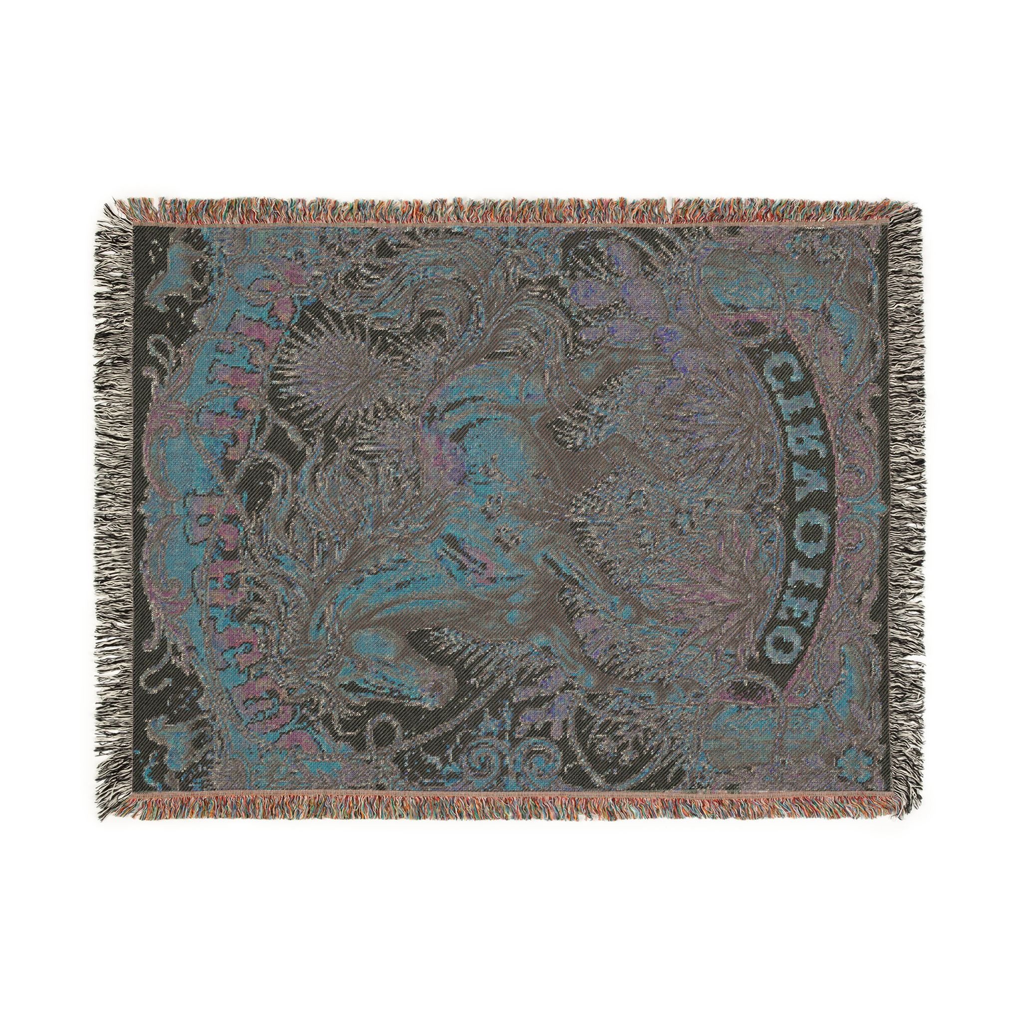 Vintage Western Wild Horse Woven Throw Blanket Southwestern Cowboy Tapestry