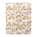 Boho Watercolor Rainbow & Sun Sherpa Fleece Blanket Neutral Nursery Throw
