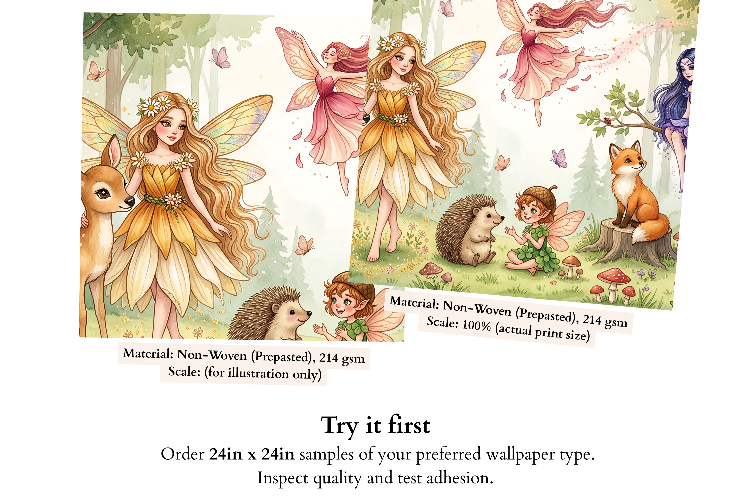 Enchanted Forest Fairy Wall Mural Woodland Girls Nursery