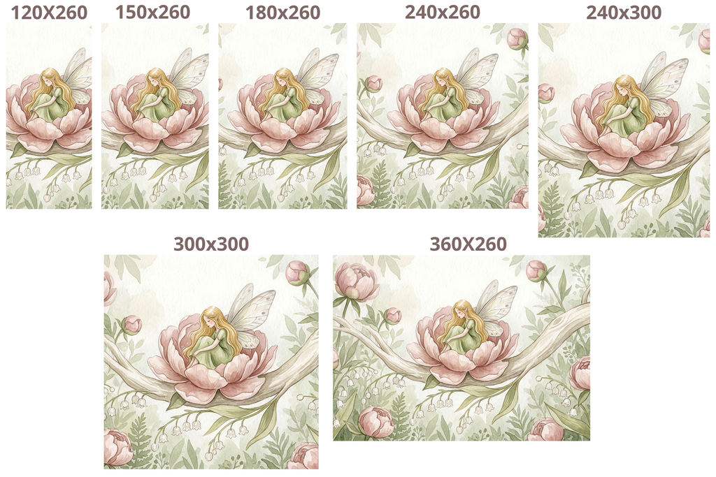 Flower Fairy Peony Wall Mural | Soft Watercolour Botanical Nursery Design