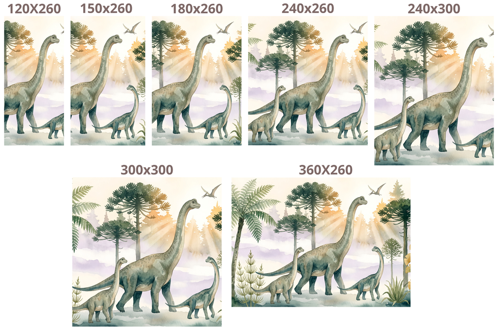 Kids Watercolour Dinosaur Nursery Peel and Stick Wallpaper Mural
