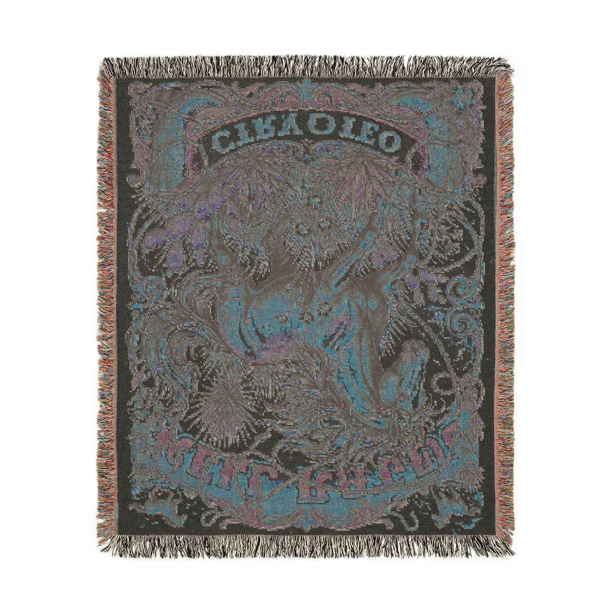 Vintage Western Wild Horse Woven Throw Blanket Southwestern Cowboy Tapestry