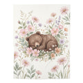 Watercolor Sleeping Bear Jersey Baby Swaddle Blanket Woodland Floral Nursery Throw