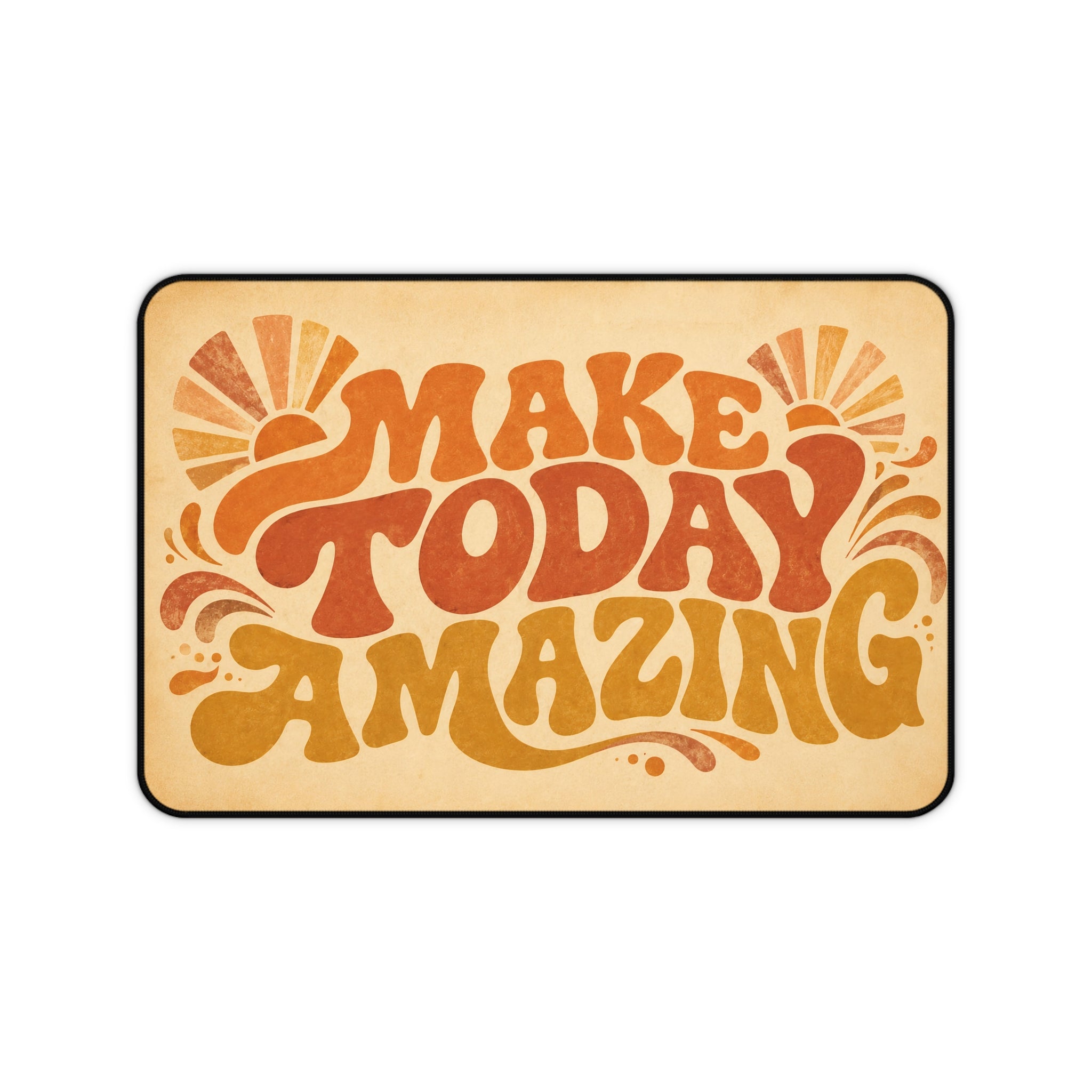 Retro Motivational Desk Mat "Make Today Amazing" Vintage Art Print Productivity Workspace Decor