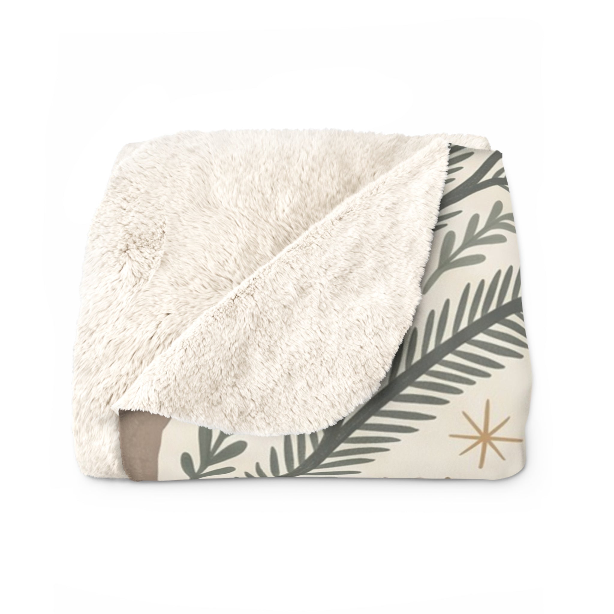 Nordic Winter Forest Sherpa Fleece Blanket Cozy Scandinavian Woodland Throw