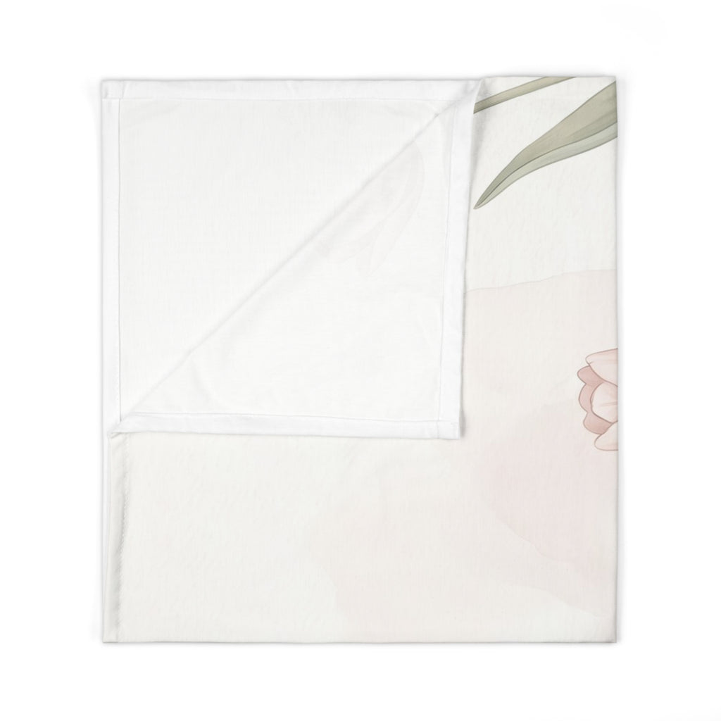 Watercolor Duckling & Tulip Jersey Baby Swaddle Blanket Spring Nursery Throw