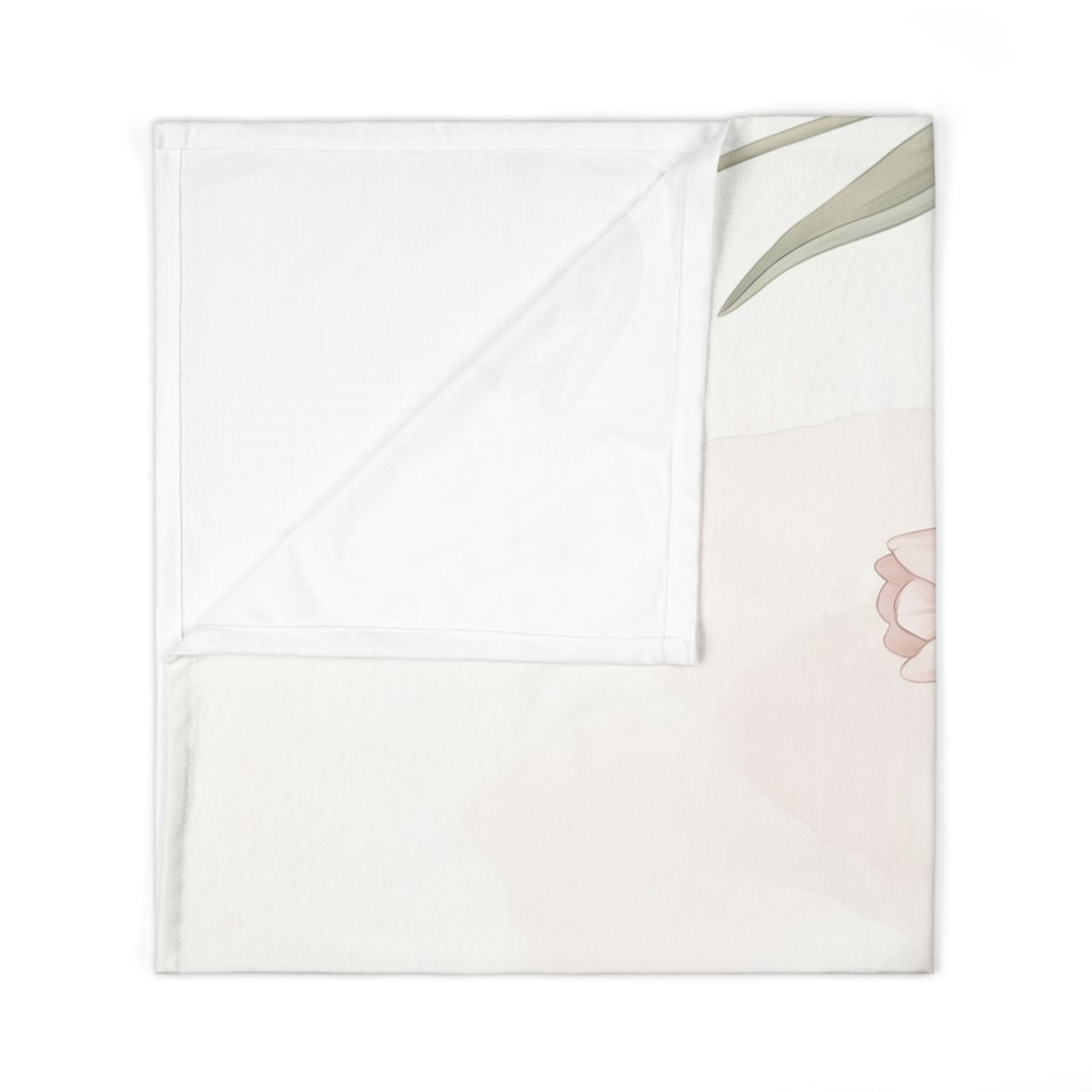 Watercolor Duckling & Tulip Jersey Baby Swaddle Blanket Spring Nursery Throw