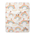 Pastel Fairy & Rainbow Sherpa Fleece Blanket Magical Nursery Throw